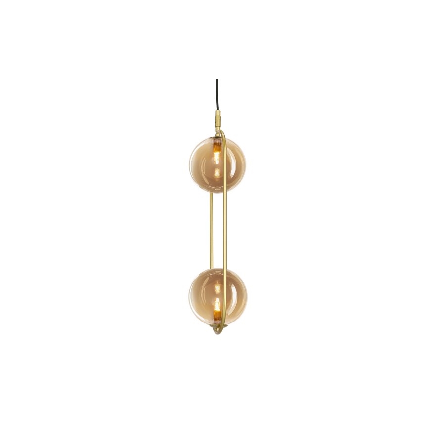 Luster na lanku CORDEL 2xG9/28W/230V mosadz/dymová béžová