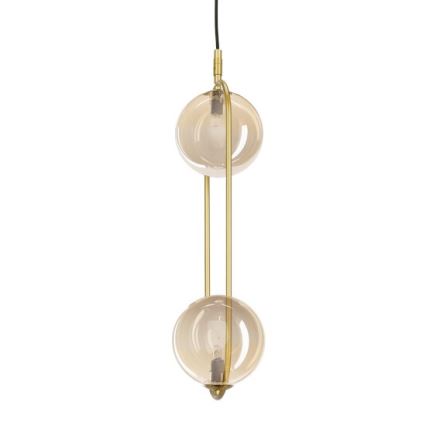 Luster na lanku CORDEL 2xG9/28W/230V mosadz/dymová béžová