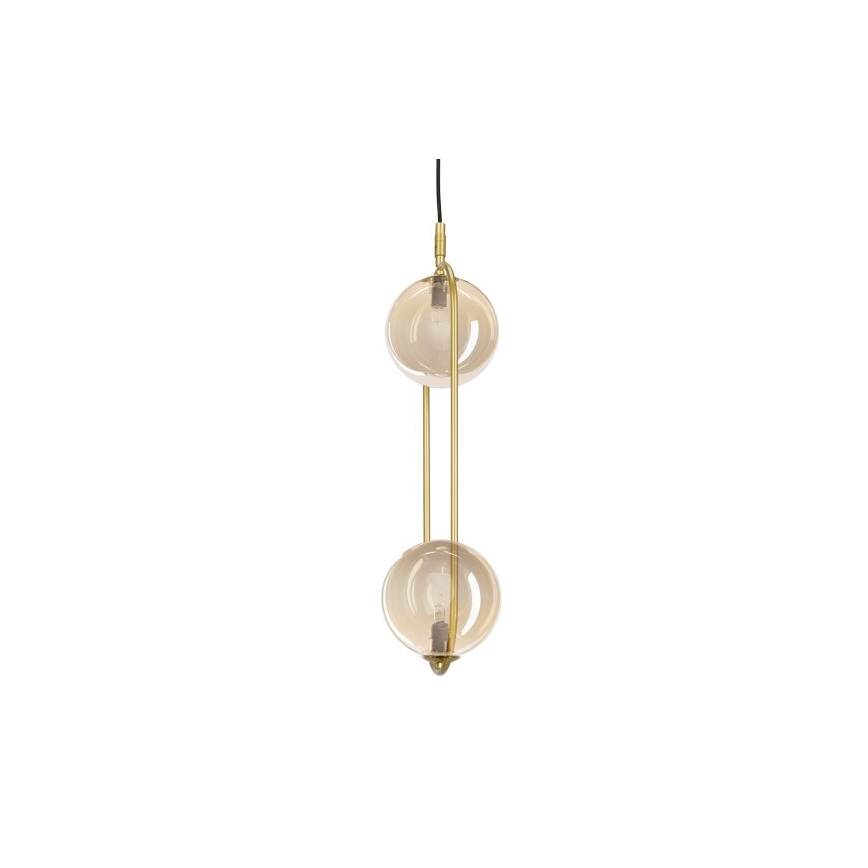 Luster na lanku CORDEL 2xG9/28W/230V mosadz/dymová béžová