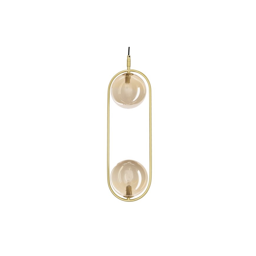 Luster na lanku CORDEL 2xG9/28W/230V mosadz/dymová béžová