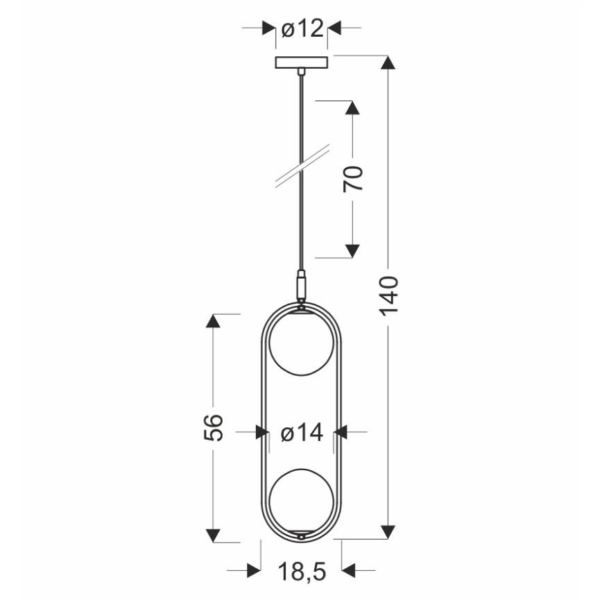 Luster na lanku CORDEL 2xG9/28W/230V mosadz/dymová béžová