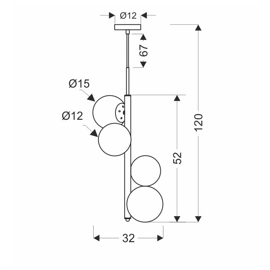 Luster na lanku CORDEL 4xG9/20W/230V zlatá