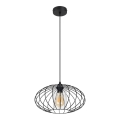 Luster na lanku CORRINI 1xE27/60W/230V pr. 34 cm čierna/číra