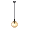 Luster na lanku COSMO 1xE14/10W/230V pr. 14 cm čierna/béžová