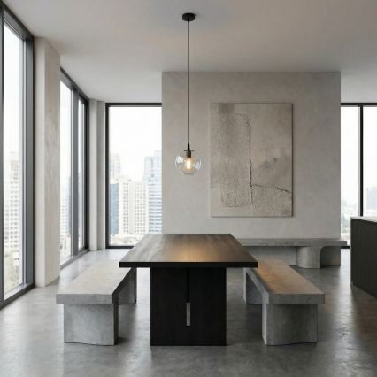 Luster na lanku COSMO 1xE14/10W/230V pr. 14 cm čierna/číra