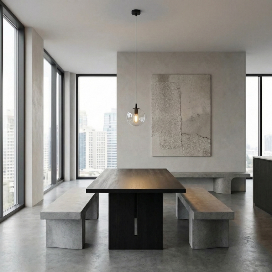 Luster na lanku COSMO 1xE14/10W/230V pr. 14 cm čierna/číra