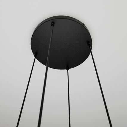Luster na lanku COSMO 4xE14/10W/230V pr. 40 cm čierna/šedá/béžová/číra