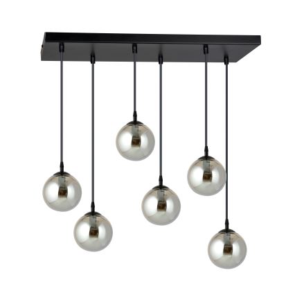 Luster na lanku COSMO 6xE14/10W/230V čierna/šedá