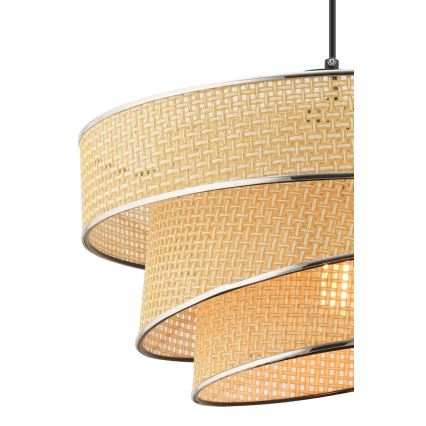 Luster na lanku COUPER 1xE27/60W/230V béžový/lesklý chróm