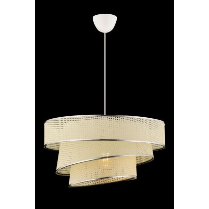 Luster na lanku COUPER 1xE27/60W/230V biela/lesklý chróm