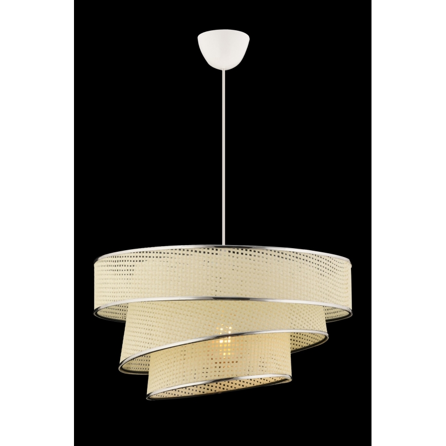 Luster na lanku COUPER 1xE27/60W/230V biela/lesklý chróm