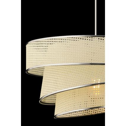 Luster na lanku COUPER 1xE27/60W/230V biela/lesklý chróm