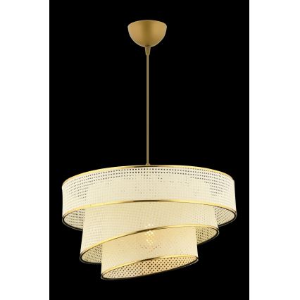 Luster na lanku COUPER 1xE27/60W/230V biela/zlatá