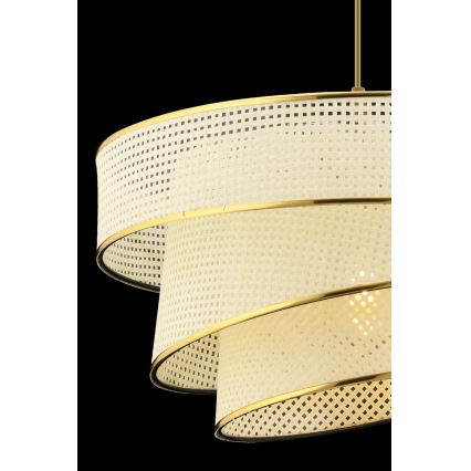 Luster na lanku COUPER 1xE27/60W/230V biela/zlatá