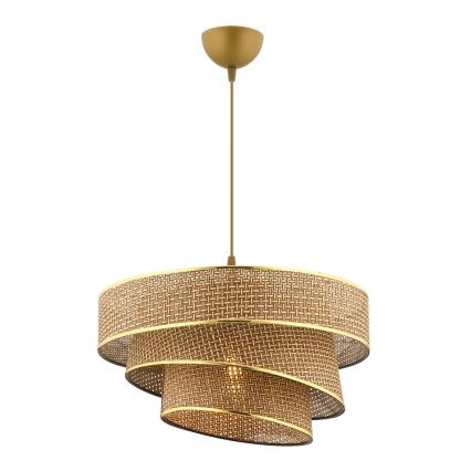 Luster na lanku COUPER 1xE27/60W/230V hnedá/zlatá