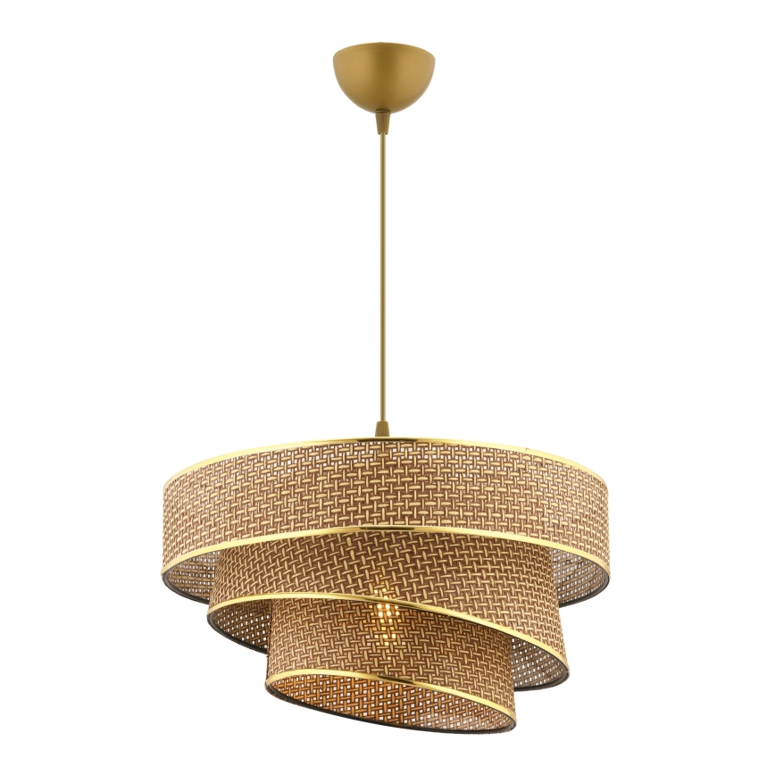 Luster na lanku COUPER 1xE27/60W/230V hnedá/zlatá