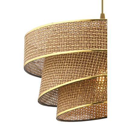 Luster na lanku COUPER 1xE27/60W/230V hnedá/zlatá