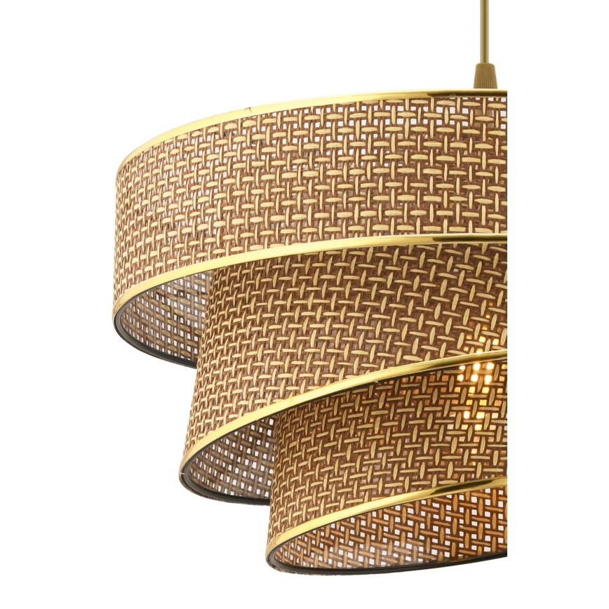 Luster na lanku COUPER 1xE27/60W/230V hnedá/zlatá