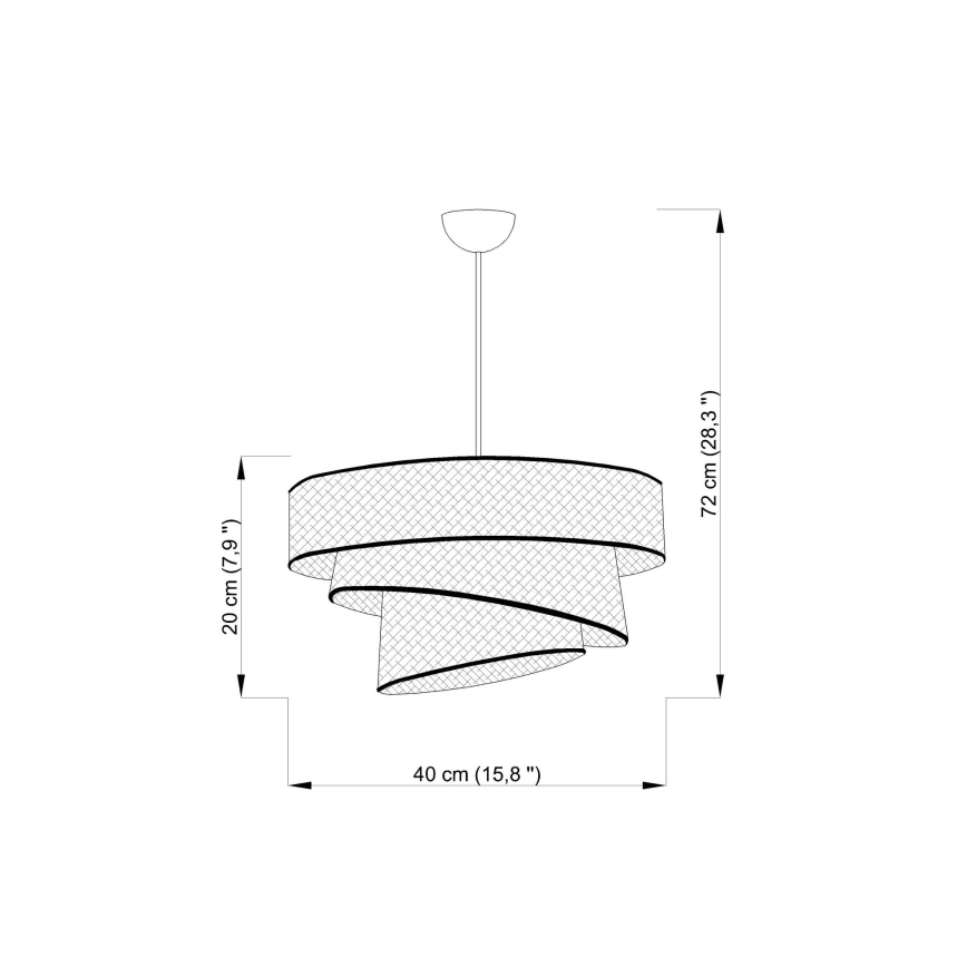 Luster na lanku COUPER 1xE27/60W/230V hnedá/zlatá