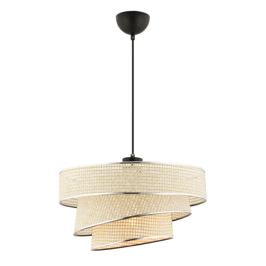 Luster na lanku COUPER 1xE27/60W/230V krémová/lesklý chróm