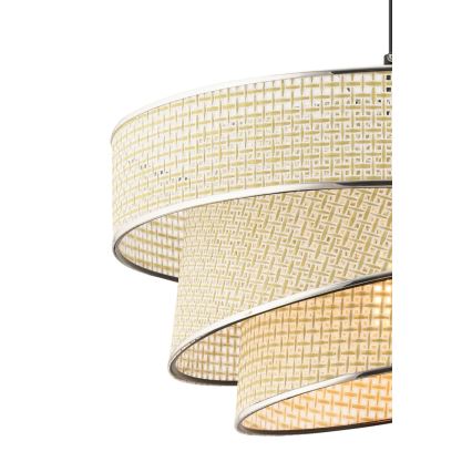 Luster na lanku COUPER 1xE27/60W/230V krémová/lesklý chróm