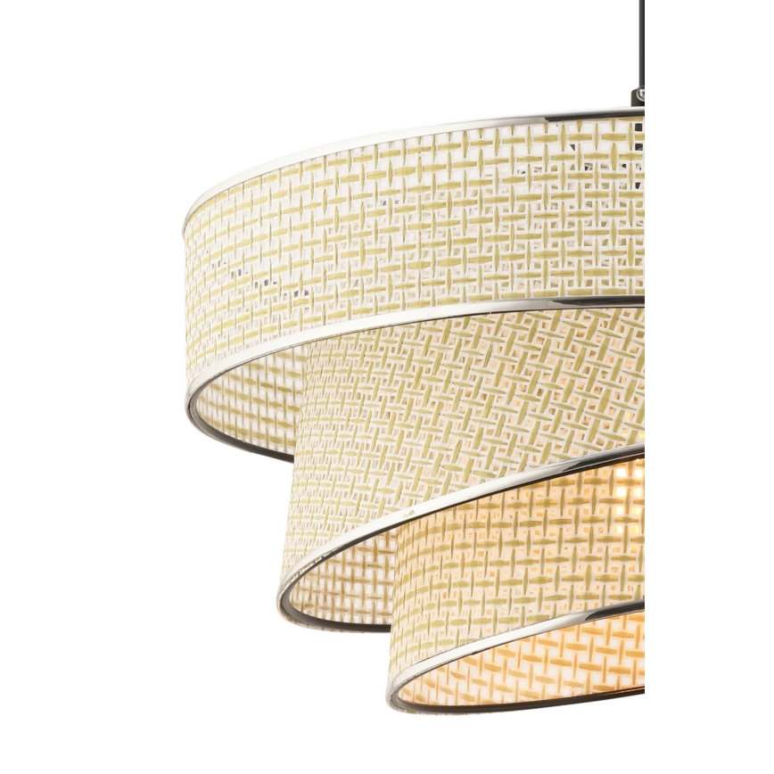Luster na lanku COUPER 1xE27/60W/230V krémová/lesklý chróm