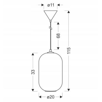 Luster na lanku CRESTO 1xE27/40W/230V biela