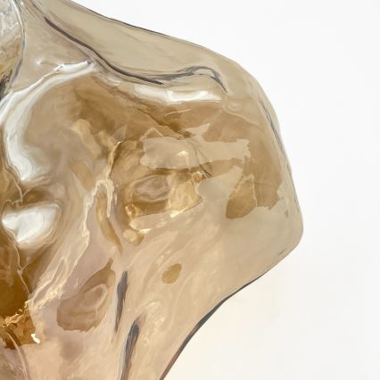 Luster na lanku CRISTAL 1xE14/15W/230V mosadz/dymovo-béžová