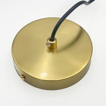 Luster na lanku CRISTAL 1xE14/15W/230V mosadz/dymovo-béžová