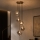 Luster na lanku CRISTAL 5xE14/15W/230V mosadz/dymová čierna