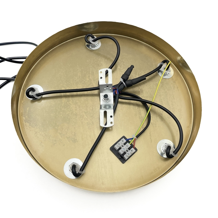 Luster na lanku CRISTAL 5xE14/15W/230V mosadz/dymová čierna