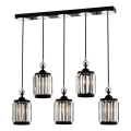 Luster na lanku CRYSTALLINE 5xE27/40W/230V čierny