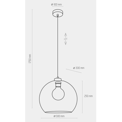 Luster na lanku CUBUS 1xE27/60W/230V