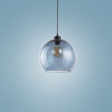 Luster na lanku CUBUS 1xE27/60W/230V modrá