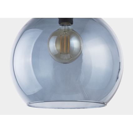Luster na lanku CUBUS 1xE27/60W/230V modrá
