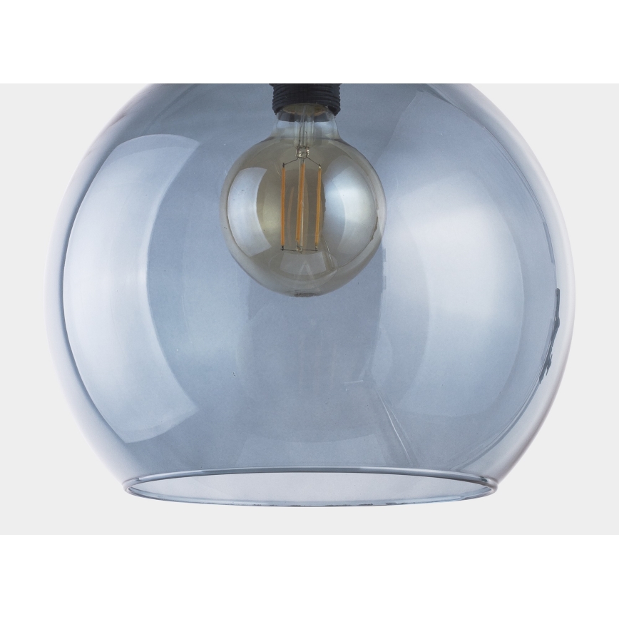 Luster na lanku CUBUS 1xE27/60W/230V modrá