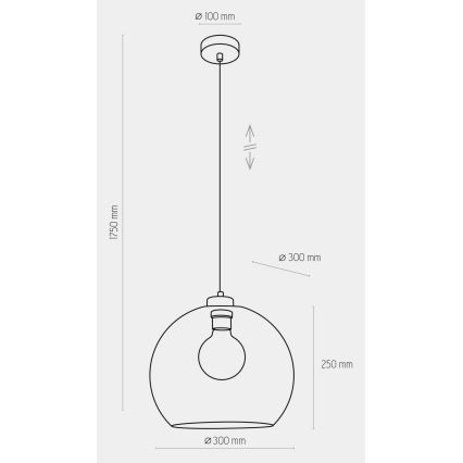 Luster na lanku CUBUS 1xE27/60W/230V modrá