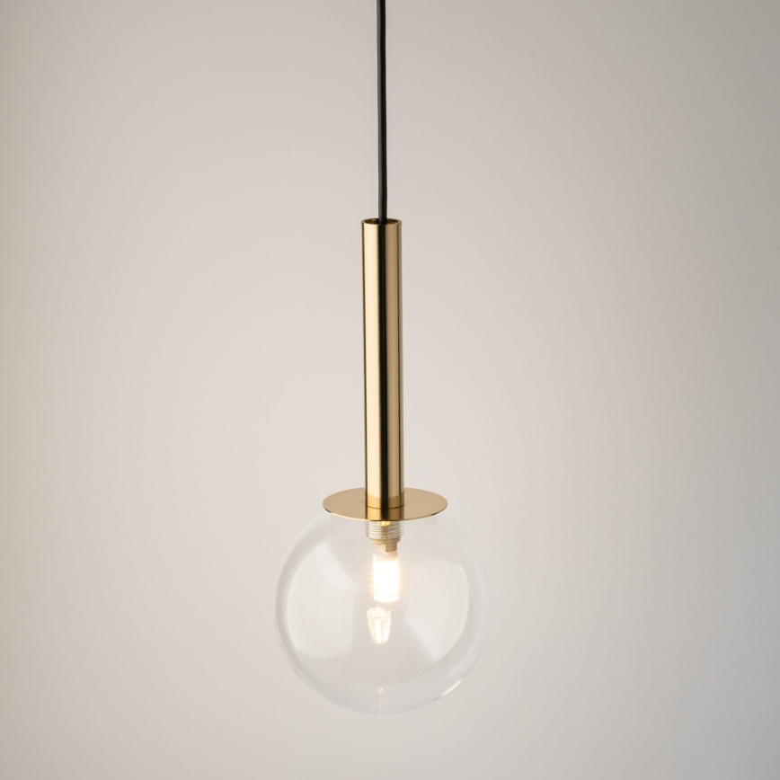 Luster na lanku DAISY 1xG9/12W/230V pr. 14 cm zlatá/čierna/číra