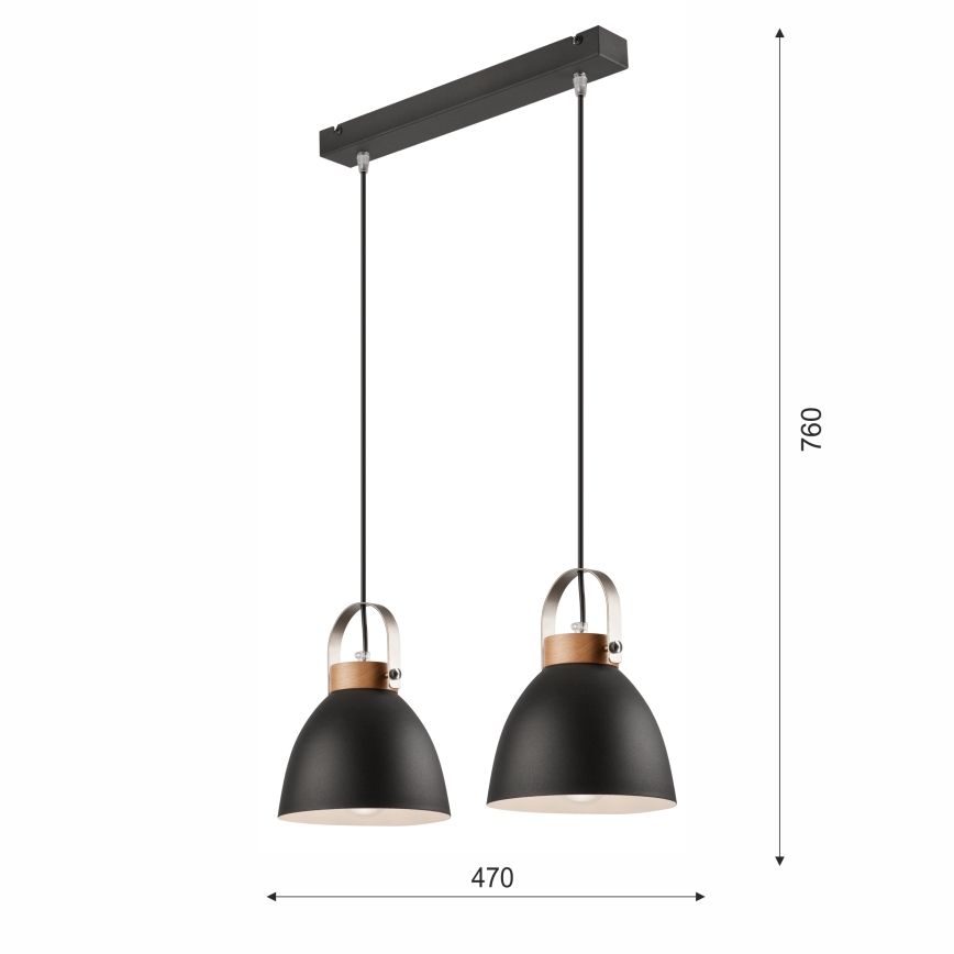 Luster na lanku DANIELLE 2xE27/60W/230V buk