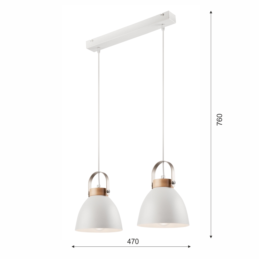 Luster na lanku DANIELLE 2xE27/60W/230V buk