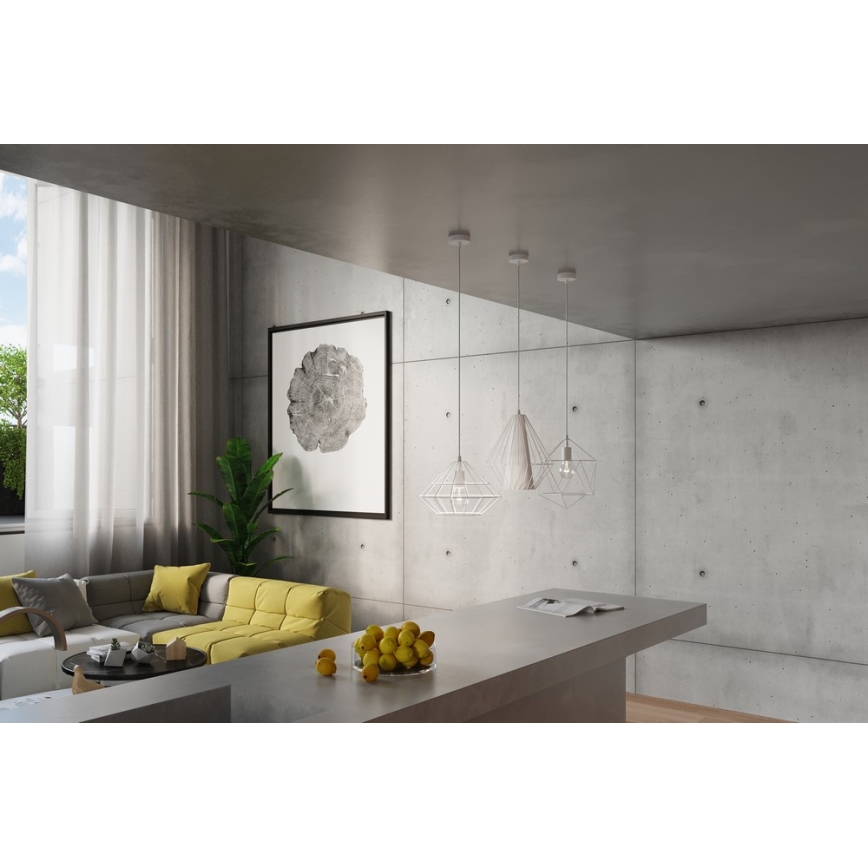 Luster na lanku DEMI 1xE27/60W/230V biela