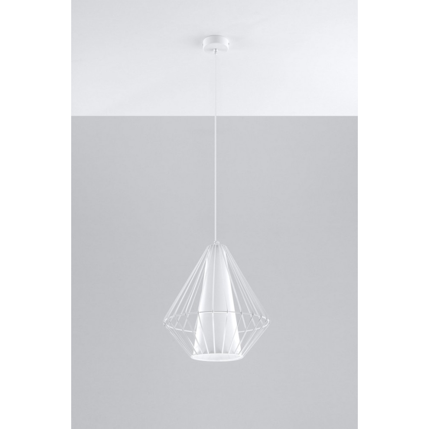 Luster na lanku DEMI 1xE27/60W/230V biela