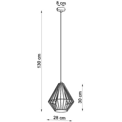 Luster na lanku DEMI 1xE27/60W/230V biela