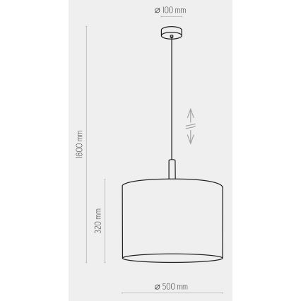 Luster na lanku DEVA 1xE27/25W/230V biela