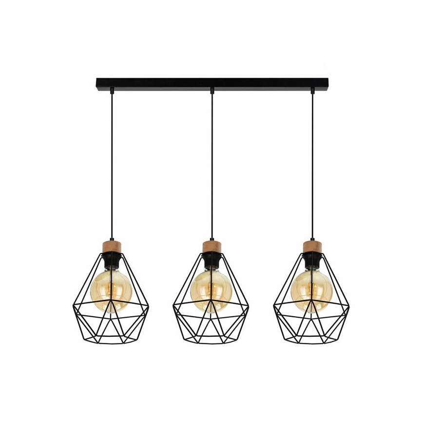 Luster na lanku DIAMENT 3xE27/60W/230V dub