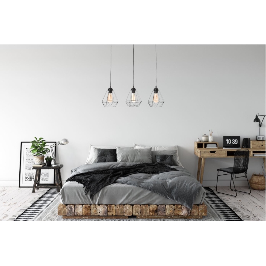 Luster na lanku DIAMENT MINI 3xE27/60W/230V