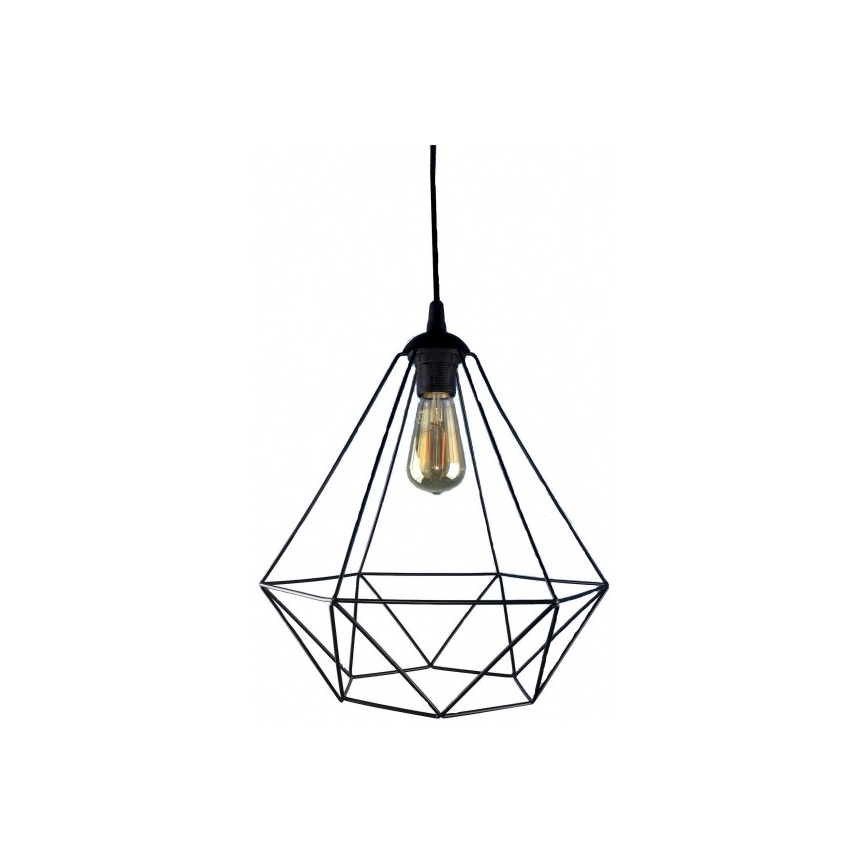 Luster na lanku DIAMOND 1xE27/60W/230V čierna