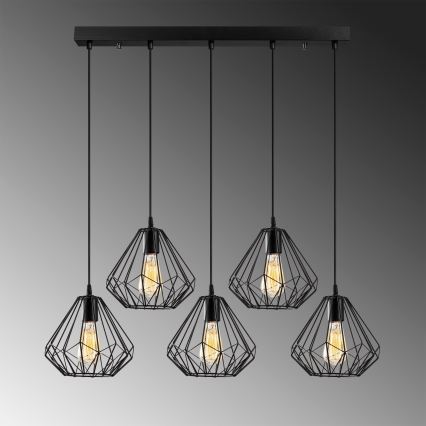 Luster na lanku DIAMOND 5xE27/100W/230V