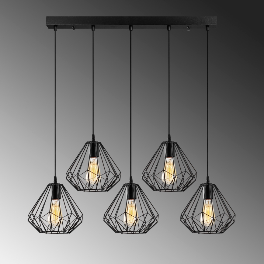 Luster na lanku DIAMOND 5xE27/100W/230V