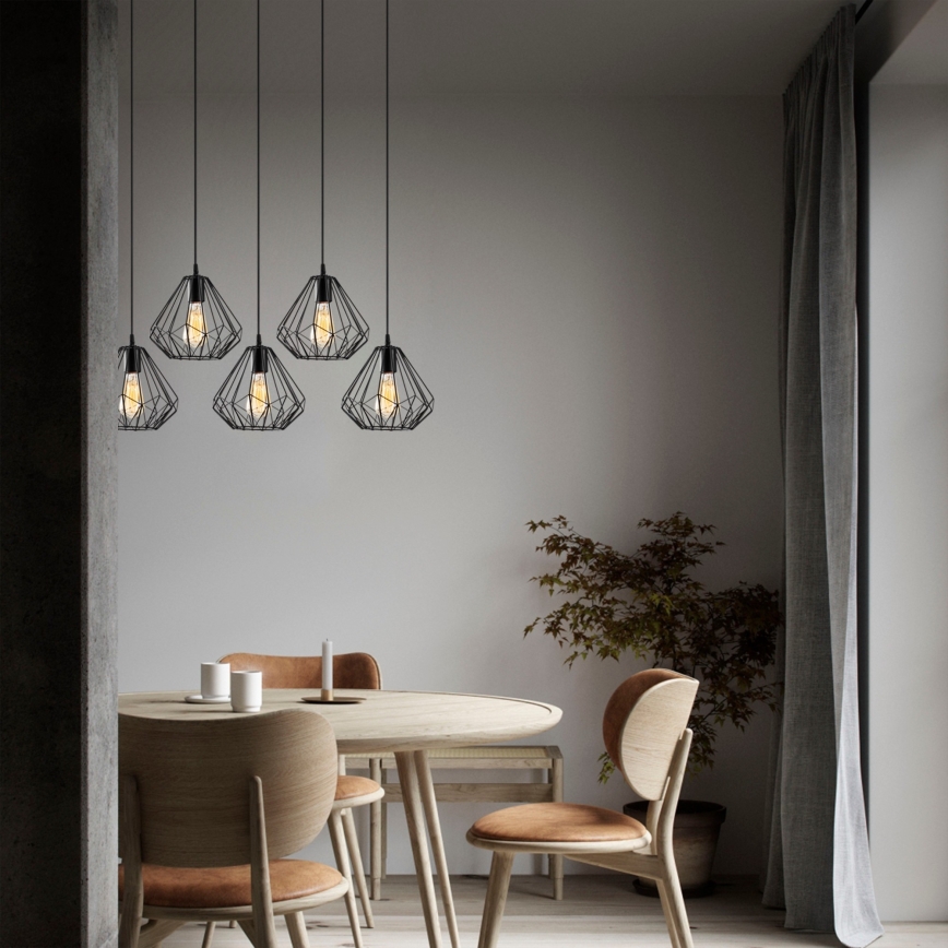 Luster na lanku DIAMOND 5xE27/100W/230V